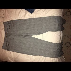 Checkered moto skinny pants